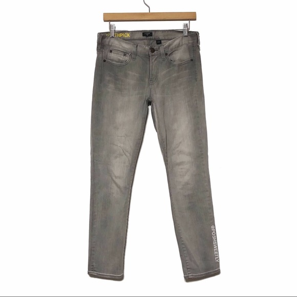 J Crew Gray Ankle Toothpick Jeans
